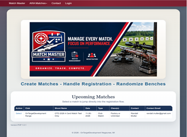 Shooting Match Master application preview