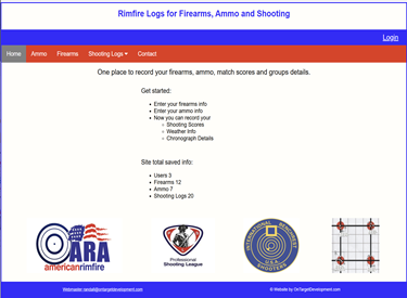 Rimfire Shooting Logs application preview